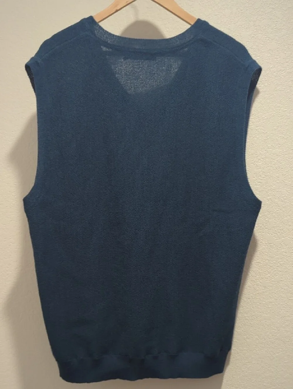 Peruvian Connection 100% Alpaca V-Neck Sweater Vest in Teal Blue
